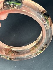 Clear Soft Pink Vtg Beetle Bracelet Translucent Resin,,1960s, NOS(#5)
