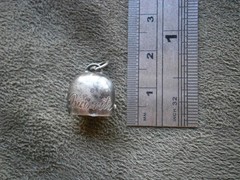 Biarritz Cow Bell Nice Tinkle Vintage Silvertone Bracelet Charm Pendant 1.2g