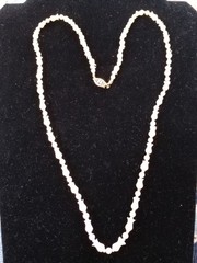 ​Vintage Carved Mother of Pearl Tulip Necklace 14K Gold Filled Clasp 14/20 25″