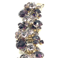 Juliana D&E Bracelet Size 6 Purple Chaton Clusters 5 Link Vintage Verified #6522