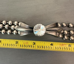 Ikuo Ichimori Paris Bracelet Antique Silver Tone Metal Lg Rhinestone 6″ VTG