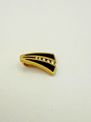 VINTAGE Bernard K. Passman 18K Black Coral & Natural Diamonds Pendant 6 Grams