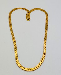 Vintage 1990s 18 KT Gold Plated Textured Nugget Link Necklace 16”