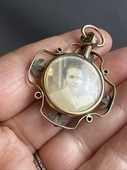 Antique Gold Filled Double-Sided Photo Pendant