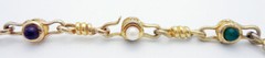 Estate KAREL Pearl & Multistone Link 17.5″ Necklace in Sterling Silver & Vermeil