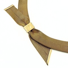Grosse for Christian Dior Marked Bow Mesh Gold Tone Rare Necklace