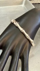 Vintage IBB 925 Sterling Silver Bamboo Link 6.75″ Bracelet 10.8 Grams ELEGANT