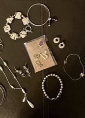 Jewelry Lot Vintage Zebra Jasper 12 Earrings 4 Bracelets 1 Necklace 4 Pins 21 Pc