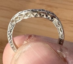Art Deco 14k White Gold Diamond Wedding Engagement Ring Set Handcrafted Filigree