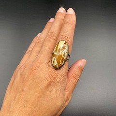 Vintage Owyhee Picture Jasper Sterling Silver Ring Size 8.75