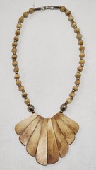 Tribal Wood Handcarved BOHO Statement Big Collar 19″ Beaded Necklace
