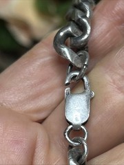 57. Vintage Sterling silver 925 Curb Link Chain Bracelet 7 3/8″. 50.8g. Unsx
