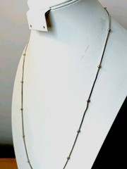 Vintage Premier Designs Necklace/ 30 In Length/ Silver Tone/ Stations