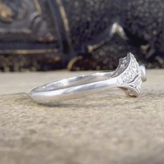 1920s Art Nouveau Style LabCreated Diamond Edwardian Engagement 14K Gold FN Ring