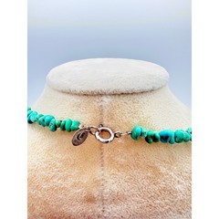 Early 2000s Carolyn Pollack Relios Turquoise Nugget Necklace – 35″ Long Strand