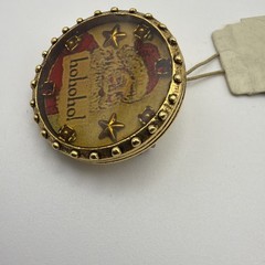 Vintage Rare Maximal Art Christmas Pin Santa Ho Ho Ho