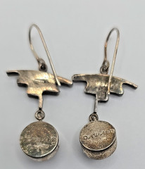 Signed Jeff Dawald Studio Art Sterling Silver Onyx Dangle Earrings Faribault MN