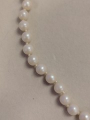 Mid 20th Century 15-inch-Hand Knotted Faux Pearl Necklace Choker