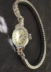 Girard Perregaux Vintage 14k Solid White Gold & 6 Diamonds Ladies Cocktail Watch
