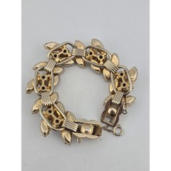 Vintage Julianna D&E DeLizza & Elster AB Rhinestone Link Bracelet Gold Tone