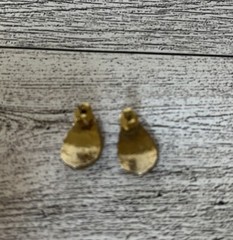 Vintage Galactic Fissure Sparkly Gold Tone Stud Earrings .5 inches