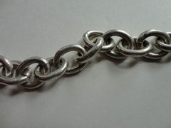 Antique 0.925 Sterling Silver Chain Heart Toggle Closure 73.1 grams 20 Inches