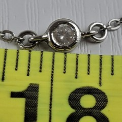 Clear Crystal Bezel Silver Tone Station Opera Length Necklace 36 In