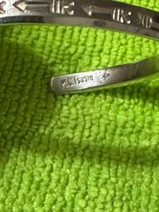 Vintage Navajo M.C. Tsasie Sterling Silver Stacker Cuff Bracelet Stamped Arrow