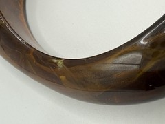 Vtg Lucite Acrylic Tortoiseshell Chunky Bracelet Asymmetrical Resin Swirl A