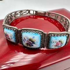 Soviet Vintage Bracelet Enamel rostov Finift Hand Painted