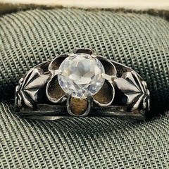 Soviet Engagement Ring Silver 875 Rock Crystal Size 5