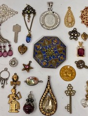 Lot Vtg & Modern Victorian Art Deco Style Pendants Findings Jewelry Craft A2