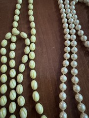 VINTAGE JEWELRY LOT Of 8 Very Long Beaded Necklaces, Glass Metal Plastic 46”-60”