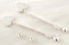 3.25″ VTG SIGNATURE GUESS CUPID’S ARROW & VALENTINE HEART RHINESTONE EARRINGS