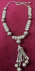 FABULOUS DRAMATIC STATEMENT VTG RHINESTONE DRIPPING TASSEL BIB NECKLACE