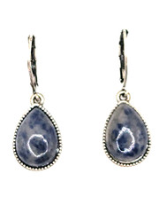 Nine West Vintage America Earrings Dangle Pierced Sodalite Leverback 1.25″ Blue