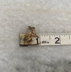 Vintage Gold Over Sterling Silver Ski Charm Skiing Skier Pendant