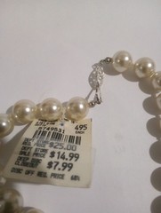 JC Penny s Faux Pearl knotted string beaded White vintage necklace 18″