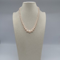 Lady Remington Pink Faux Pearl Necklace Graduated Classic Beaded 21″