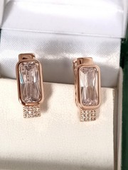 Vintage 1990-s 14 Ct Rolled Gold Zircons Earrings-Hallmarked 585 RG