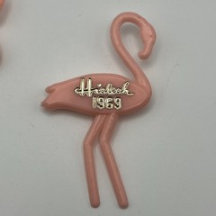 2 Vintage Hialeah Pink Flamingo Brooch Pin 1968 1969 Park Race Track Souvenir