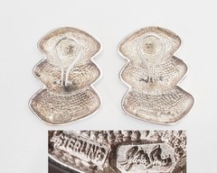 Sylvia Sims beautiful one of a kind sterling silver abstract modernist earrings
