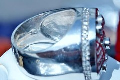 14k white gold ring 2.50ct natural diamond size 11.5 vintage handmade 27.0g Gab8