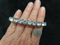 Vintage Contemporary Extra Large Rhinestone Stretch Bracelet