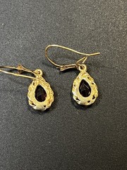 Vintage Red Tourmaline 14kt Earrings With French Wires And Hook 2.0 Grams Total