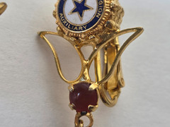 Vintage American Legion Auxiliary Clip On Earrings Dangle Heart
