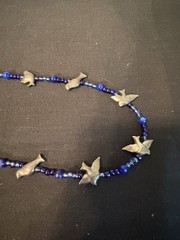 Gal Danon Signed Blue Stone And Birds Necklace 14 – 15 Inches