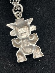 🔥 Vintage Mayan Silver 900 Pendant On A 925 Sterling Rolo Link Chain