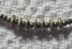VTG Silpada Sterling 925 Retired Gold Brass Brown Memory Wire Beaded Choker