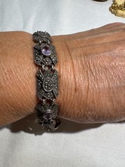 vintage marcasite with amethyst oval stones 7 inches